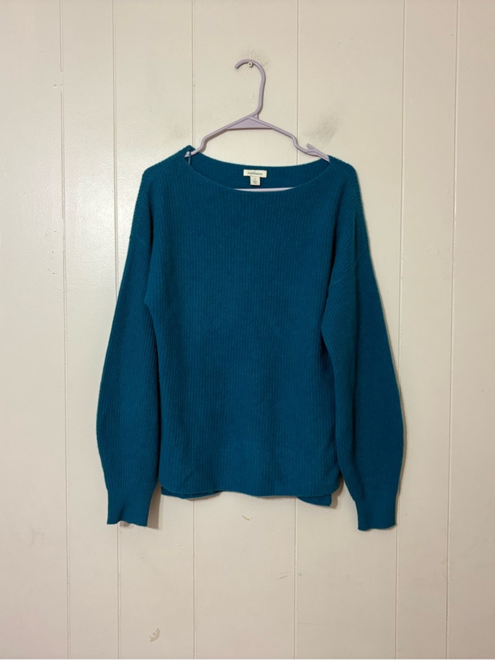 Sundance Jovie 100% Cashmere Sweater Teal Blue Size S Soft Luxe Knit Pullover
